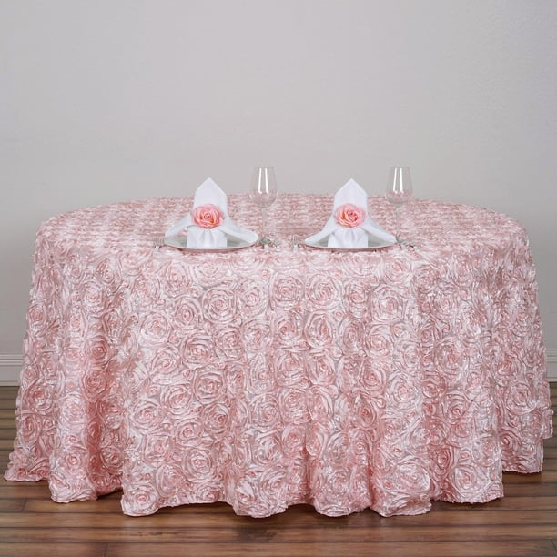 Efavormart 120" Wholesale Round Table Cover BLUSH Grandiose Rosette 3D ...