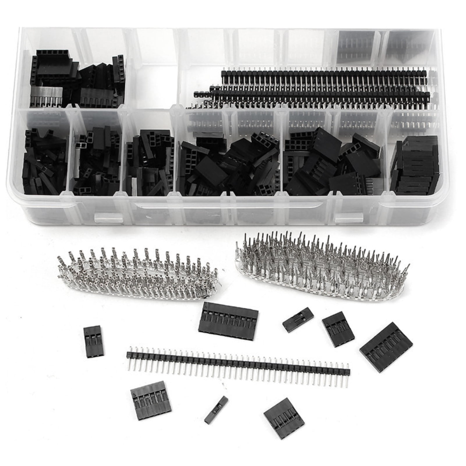1450Pcs DIY Jumper Wire Connector Kit 2.54mm Pin Spacing, Rated 250V/3A for Breadboarding and Circuit Building