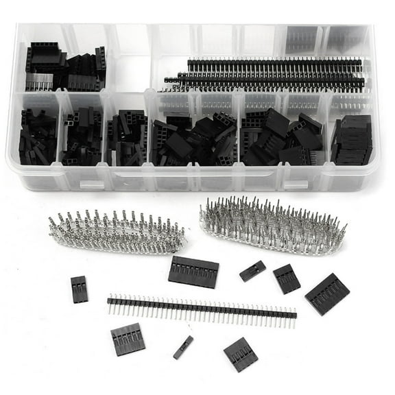 1450Pcs 2.54mm Dupont Connector Set Male/Female Terminals, 18-26awg Wire Gauge, Electronics Prototyping