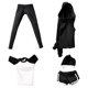 thumbnail image 3 of Ropa para muñecas femeninas en miniatura a escala 1/6, conjuntos deportivos, chándales casuales para Negro, 3 of 7