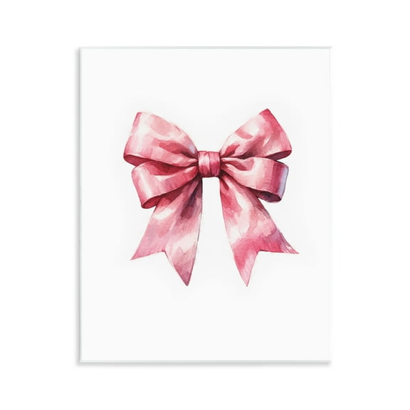 Stupell Industries Full Pink Ribbon Fashion Painting Unframed Art Print Wall Art, 11 x 14