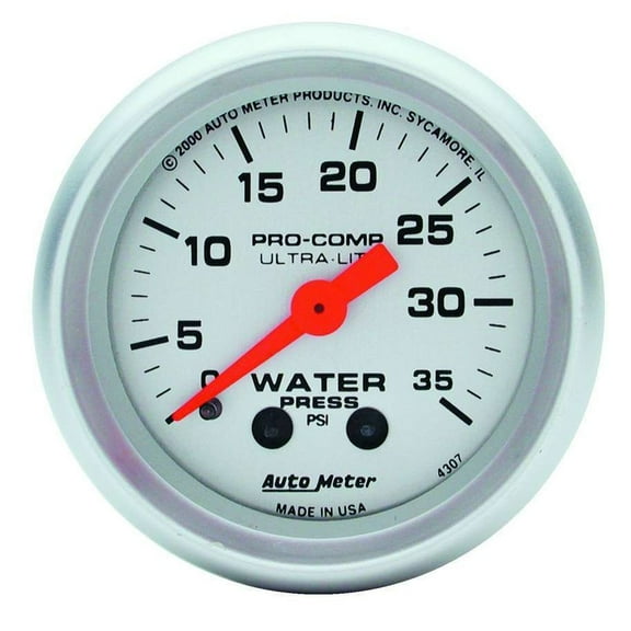 Autometer 2-1/16in U/L Water Pressure Gauge 0-35psi