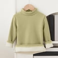 thumbnail image 2 of Asxite Toddler Solid Tops Cotton Fleece Lined Turtleneck Long Sleeve T Shirt Fall Winter Casual School Uniform, 2 of 4