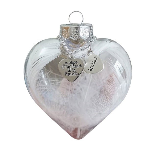 Fiudx Colgante de Plumas de Ángel Navideño, Grabado de Corazón Conmemorativo, Lujoso Adorno para Árbol, Perfecto para Intercambiar Regalos Navideños, Adorno Conmemorativo, Tamaño 10 X 9 Cm