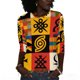thumbnail image 2 of Otoño 3/4 Manga Tops para las Mujeres 2025 Impreso V Cuello Botón Abajo Suelto Casual Blusa Suave Trajes de Verano, 2 of 9