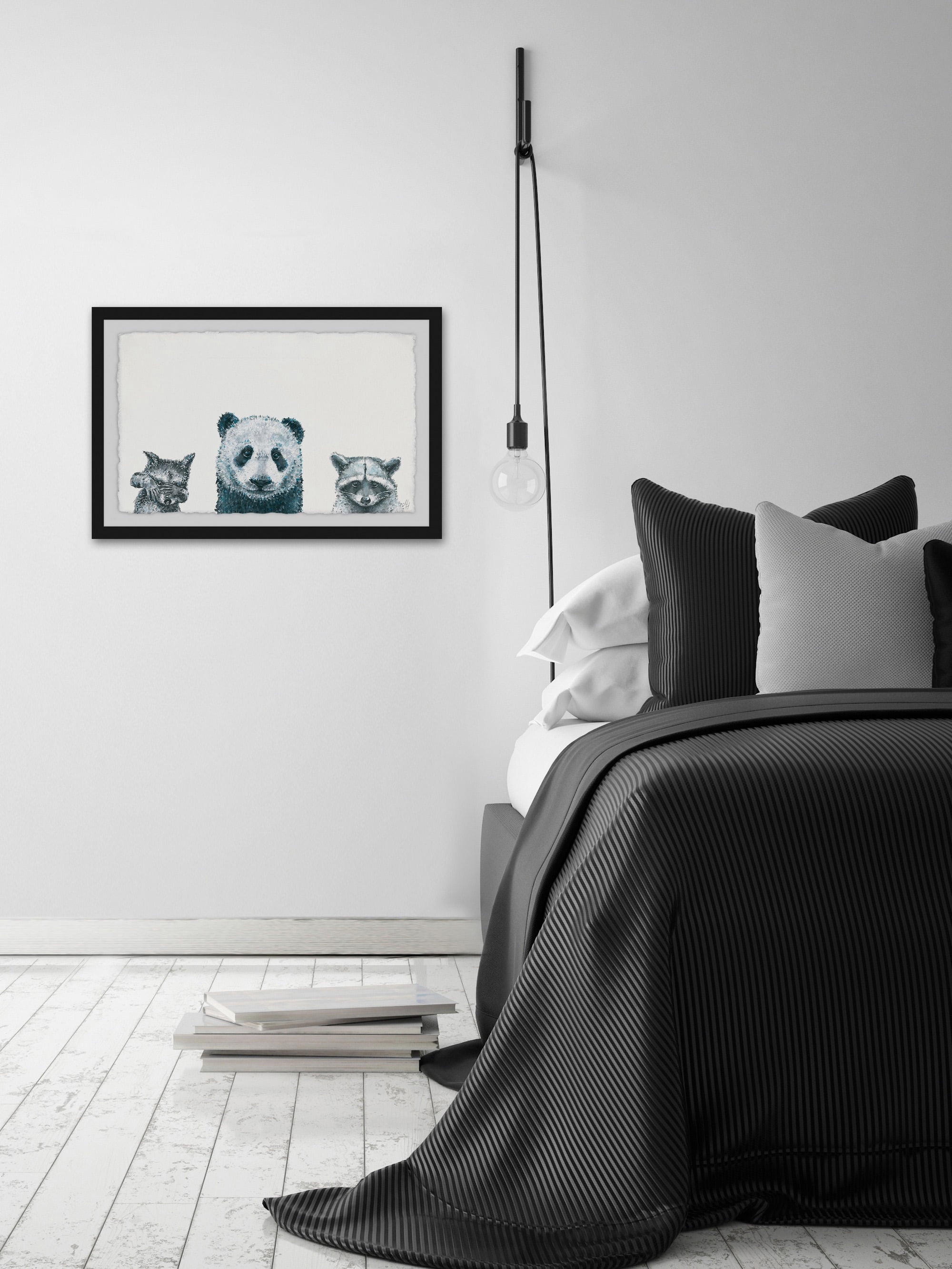 Shy Trio Framed Painting Print