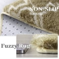 thumbnail image 4 of GlowSol 9x12 Shag Area Rug Large Soft Fluffy Shaggy Rug Geometric Pattern Rug Plush Furry Rug for Living Room Bedroom Non-Slip Rug, Brown, 4 of 6