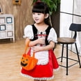 thumbnail image 2 of 5 unids/set niños adultos Cosplay fiesta Caperucita Roja vestido de niña + delantal + capa + diadema + conjunto de bolsa de calabaza, 2 of 5