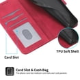 thumbnail image 4 of Funda Tipo Billetera para Samsung Galaxy S26 Ultra Carcasa Abatible con Porta Tarjetas, Bolsillo para Efectivo, Soporte Ajustable, Cierre Magnético y Correa de Muñeca Rojo, 4 of 6
