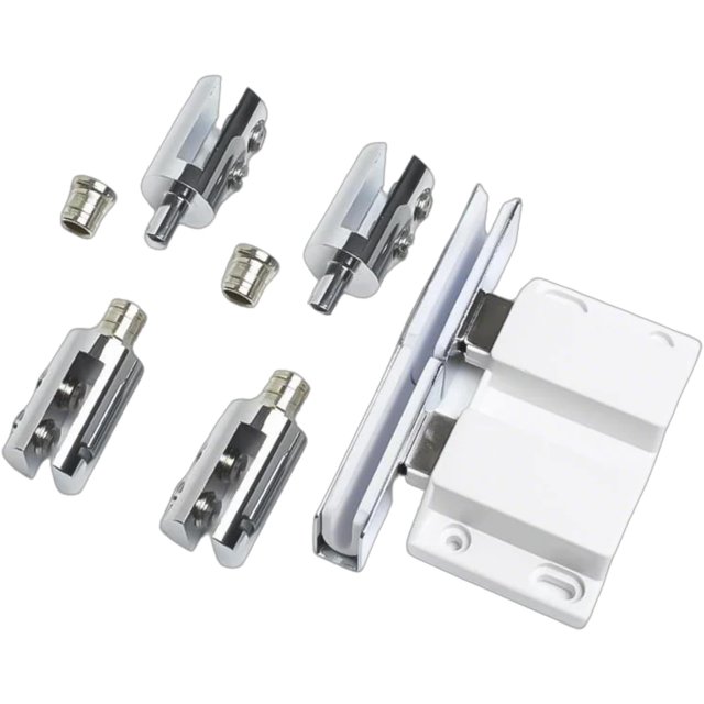 Double Glass Door Hinges Top & Bottom Rotation Metal Top & Bottom Glass Door Pivots Hinges set for Double door