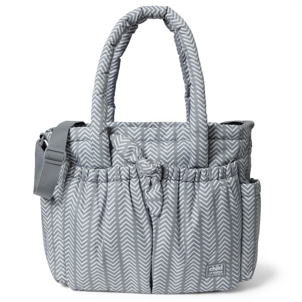 Child of Mine Made by Carter's Puffer Diaper Tote Grey Arrow