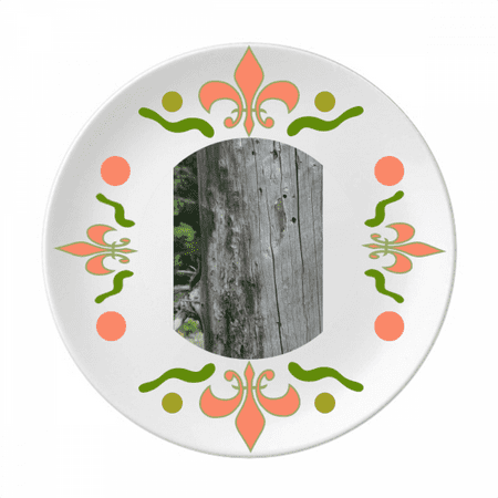 

Gray-White Cracked Trunk Art Deco Fashion Flower Ceramics Plate Tableware Dinner Dish