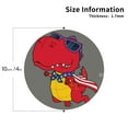 thumbnail image 2 of Rateoe Dinosaur Super Hero Cartoon Drawing Drink Coasters Set of 4 Leather Coasters Spill Protection for Table Desk,Durable and Non Slip Leather Coaster ,4 Inches Drink Mats-Round Shape, 2 of 6