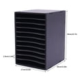 thumbnail image 2 of Vertical Desktop Sorter 11 Slots, Black Mail Organizer Vertical File Organizer, PVC Paper Sorter Organizer with 11 Adjustable Compartments, Construction Paper Storage Mailbox for Home Office Black, 2 of 10