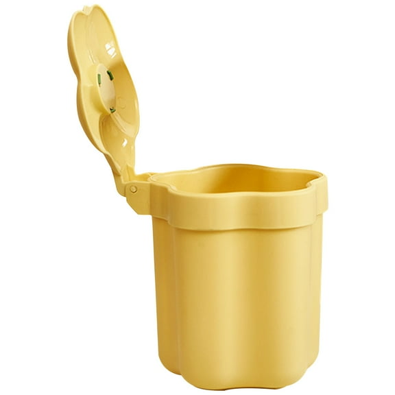 Raindrops Home Decor Trash Bin Small Flower Shaped Wastebasket Desk Trash Can Lid Easy To Use