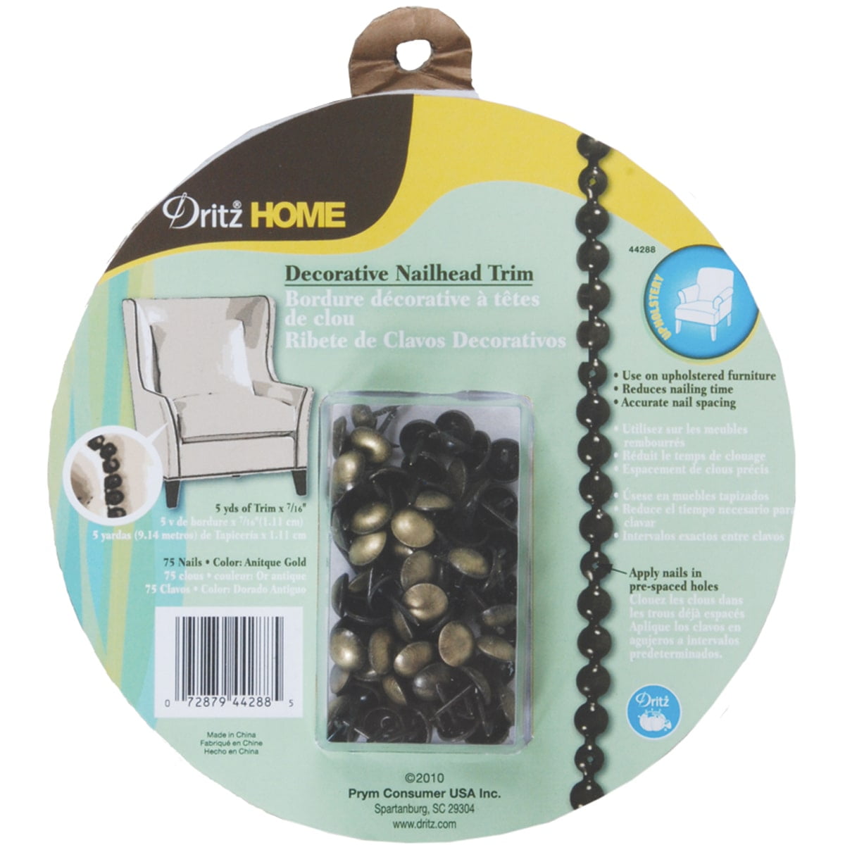 Dritz Home 44288 Smooth Decorative Nailhead Trim 7 16 Inch X 5