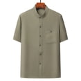 thumbnail image 1 of pstuiky camisetas de hombre, Camisa informal de manga corta, cuello alto, lisa y cómoda para hombre camisas casuales para hombre s, 1 of 3