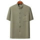 thumbnail image 1 of pstuiky camisetas de hombre, Camisa informal de manga corta, cuello alto, lisa y cómoda para hombre camisas casuales para hombre s, 1 of 3