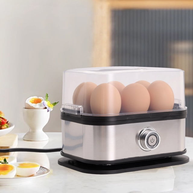 Convenient Intelligent Click Egg Poacher Egg Cooker For 1 To 6 Eggs Keep Warm Function Egg Cooker Made Of Stainless Steel 200W Kitchen Egg Steamer Home Breakfast Machine Korean Kitchenware Cute