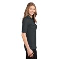 thumbnail image 3 of Port Authority Ladies Oxford Pique Double Pocket Polo-M (Black/ Monument Grey), 3 of 6