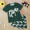 thumbnail image 2 of Caqnni Toddler Baby Boy Girls Golf Outfit Cartoon Print T Shirts Top Plaid Elastic Shorts Set 2Pcs Birthday Dinosaur Summer Pajamas & Dailywear Set 11-12Years,Green, 2 of 6