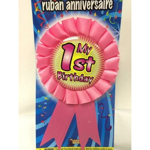 Girls 1st Birthday Happy Birthday Prize Badge Party Favor Favors Party Supplies Walmart Com