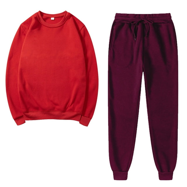 Besolor Ensemble 2 Pcs pour Femmes Survêtements Décontractés Pull Col Rond Chandail en Molleton et Pantalons de Jogging Ensembles d'Entraînement Survêtements