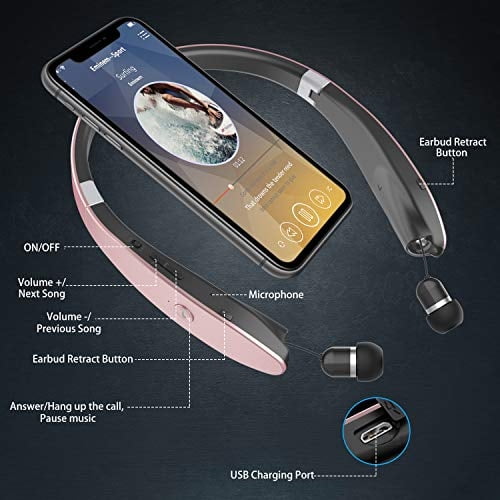 AMORNO Auriculares plegables Bluetooth Auriculares inalámbricos de ban