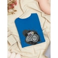 thumbnail image 3 of Cool Vintage Motorcycle Graphic Women Royal Blue T-Shirt, Female Small, 3 of 4