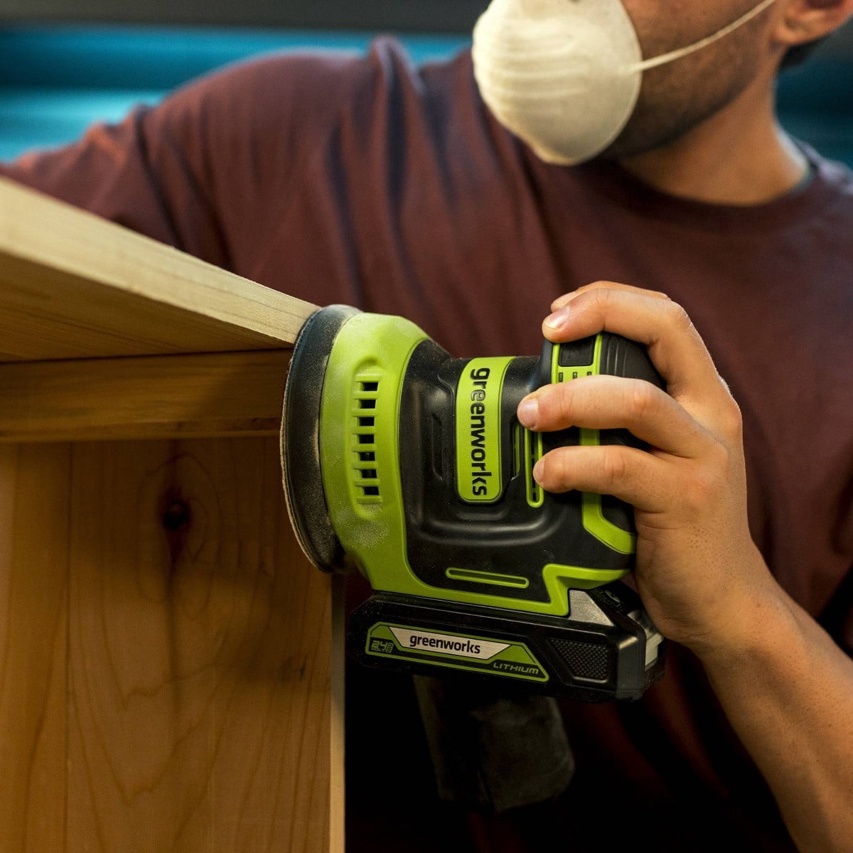 24V Cordless 5in Orbital Sander with 2Ah Battery and Charger
