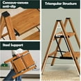 thumbnail image 2 of 2 Step Ladder,Aluminum Lightweight Folding 2 Step Stool with Anti-Slip Wide Pedal, 330lbs Capacity Step Ladder for Household,Kitchen,Office - Woodgrain, 2 of 16