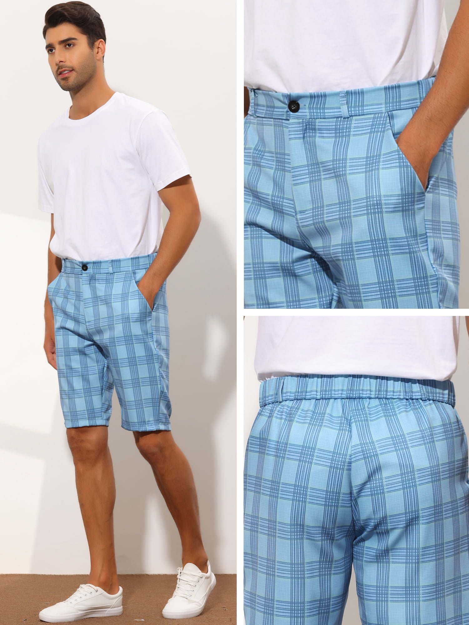パンツ NOT CONVENTIONAL blue plaid shorts NOT CONVENTIONAL blue plaid shorts