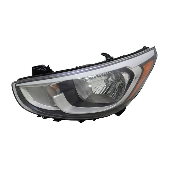 KAI New CAPA Certified Standard Replacement Driver Side Headlight Assembly, Fits 2015-2017 Hyundai Accent Hatchback