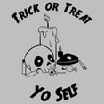 thumbnail image 2 of Women's Lost Gods Halloween Trick Or Treat Yourself  Graphic Tee Athletic Heather 2X Large, 2 of 4
