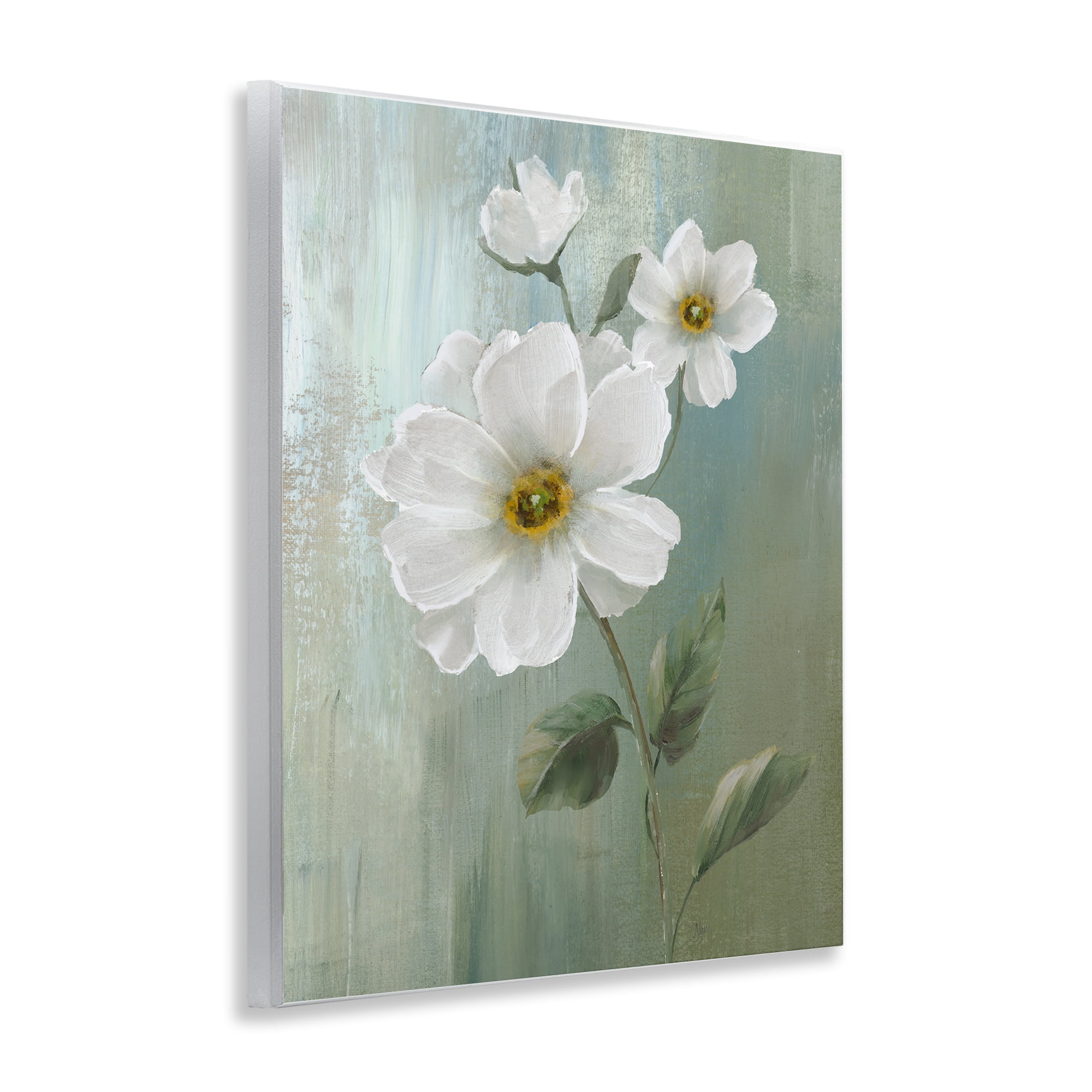 Stupell Industries Blooming White Blossoms Plants & Flowers Painting Unframed Art Print Wall Art, 11 x 14