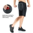 thumbnail image 3 of BROKIG Mens Sidelock Gym Workout Running Shorts With Pockets (Small, Dark Gray), 3 of 7
