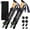 Black with Green, variant on Cork Grip Trekking Poles – Lightweight Folding Hiking Poles, Adjustable Height, Compact Travel Design, Aircraft-Grade Aluminum Walking Sticks for Men & Women