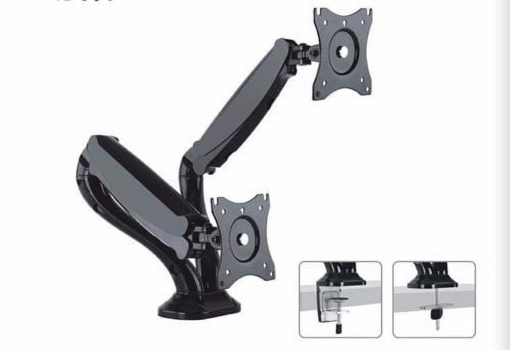 Dual Arm TV LCD Monitor Desk Mount Bracket Articulating Swivel Gas Spring