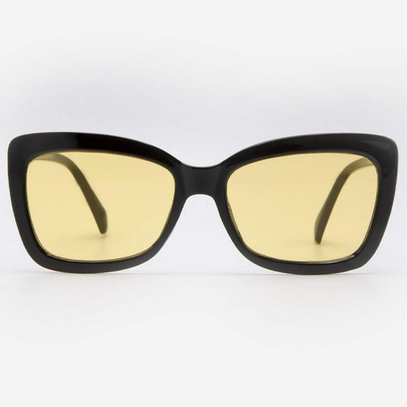 Night Vision Glasses Anti Glare Night Driving Glasses Yellow Tinted Sunglasses for Men and Women with HD Yellow Glasses for Night Driving Sun Glasses Square Carpi in Black