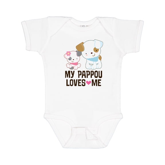 Inktastic Pappou Loves Me Girls Granddaughter Girls Baby Bodysuit