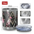 thumbnail image 3 of 12oz Tumblers Pioneer Flower Vacuum Insulated Stainless Steel Travel Tumbler Cups Mug with Lid and Straw for Beer,Coffee,Beverages with Cleaning Brush for Cold & Hot Drinks, 3 of 5