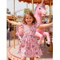 thumbnail image 6 of Lanbubble Toddler Girls Dress Summer Casual Sundress Ruffle Flutter Sleeveless Dinosaur Dresses 5-6 Years, 6 of 6