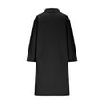 thumbnail image 5 of BXJX Women's Winter Wool Coat- Thicken Inner Lining Casual Warm Comfortable Soft Notch Lapel Breasted Peacoat with Pocket Black Size 2XL, 5 of 9
