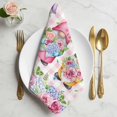 thumbnail image 2 of Spring Gnomes Cloth Napkins, Botanical Flowers Leaf Pink Buffalo Check Washable and Reusable Dinner Napkins Set of 2, Table Napkin for Kitchen Party Birthday Wedding Hotel Housewarming 20"x20", 2 of 9