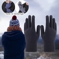 thumbnail image 3 of Invierno Cálido Bicicleta Ciclismo Guantes Forro Pantalla Guantes Antideslizante Agarre Elástico Cuff negro Zulema guantes de punto, 3 of 8