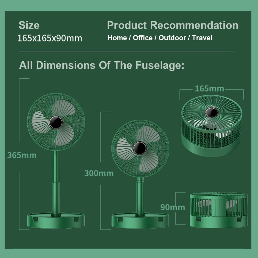 JAHY2TECH 3-Speed USB Rechargeable Foldable Portable Desk Fan
