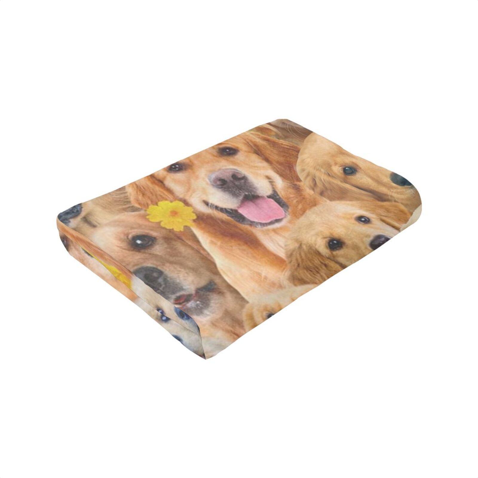 Wijzvio Goldern Retriever Dog Throw Blanket Soft Fuzzy Fleece Blanket For Couch Bed Living Room Decoration 60"X50"