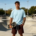 thumbnail image 6 of Sewkxo Men's Baggy Sweat Shorts 7" Cotton Summer Athletic Casual Shorts with Pockets,Coffee M, 6 of 8