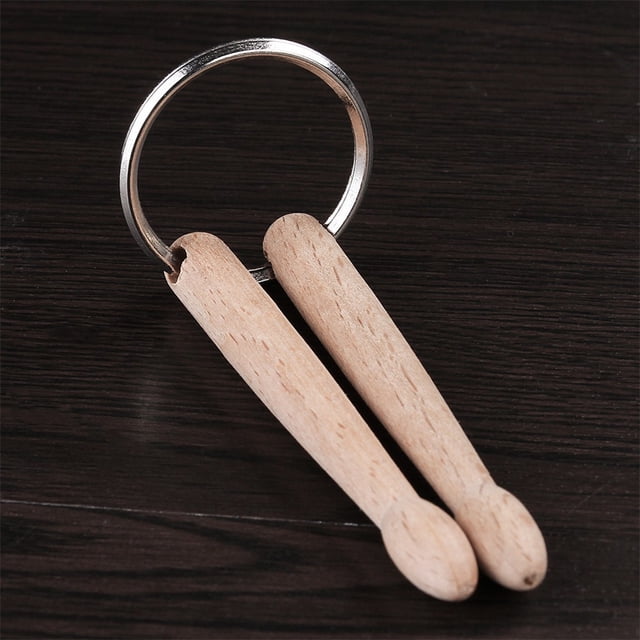 Mini Drum Sticks Keychain Wood Drumsticks Percussion Key Ring Fashion Accessorie