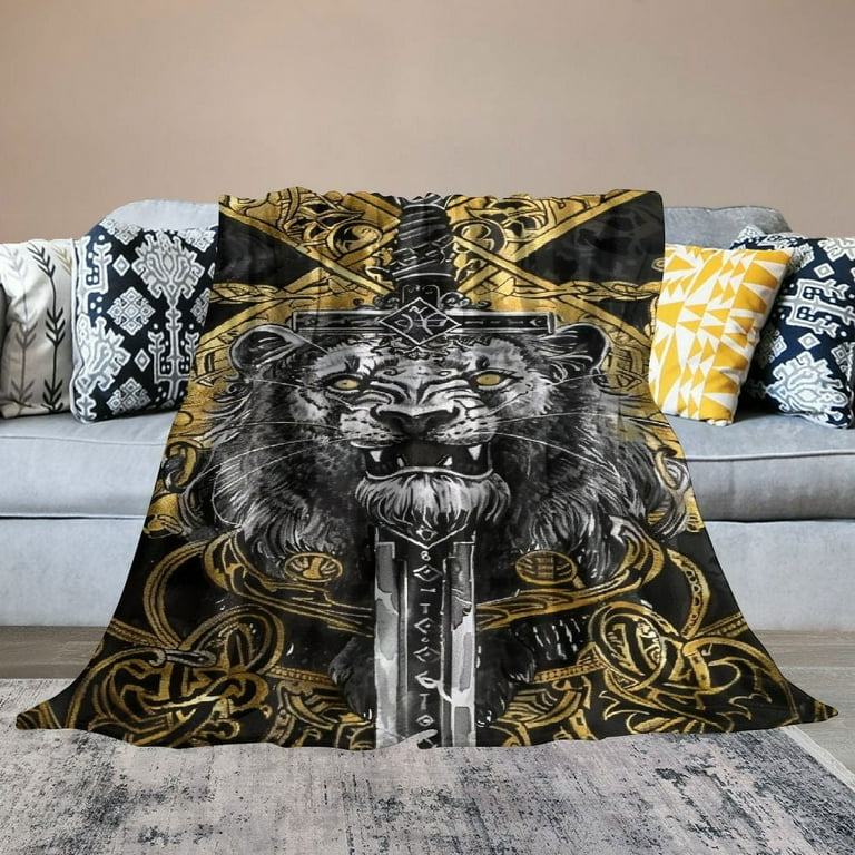 Celtic Bear and Scandinavian mythology Artisan Handcrafted Hooded Blanket